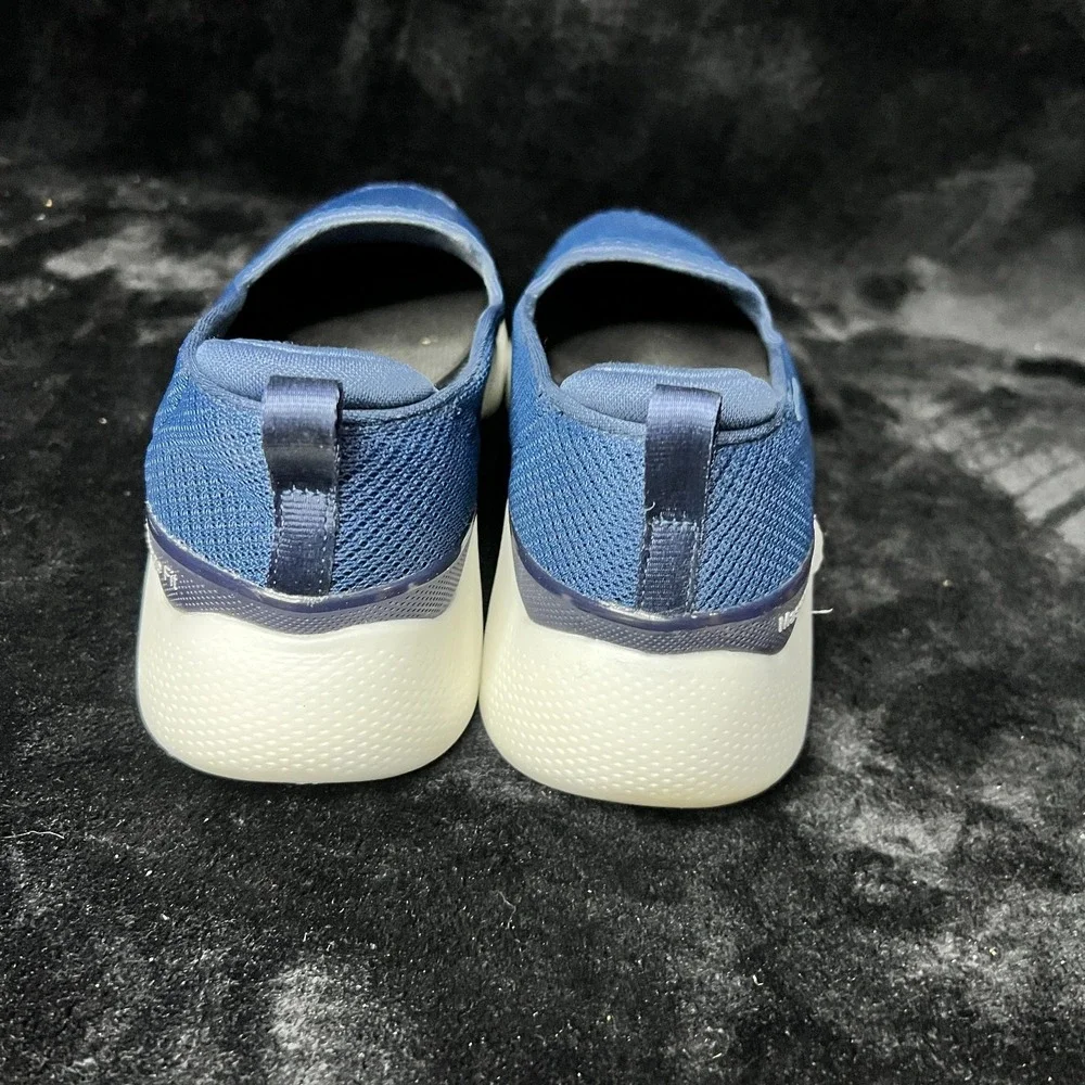 Skechers Go Walk Massage Fit 124908-NVY Womens 7.5 Walking Shoes Navy Sneaker - Picture 4 of 10